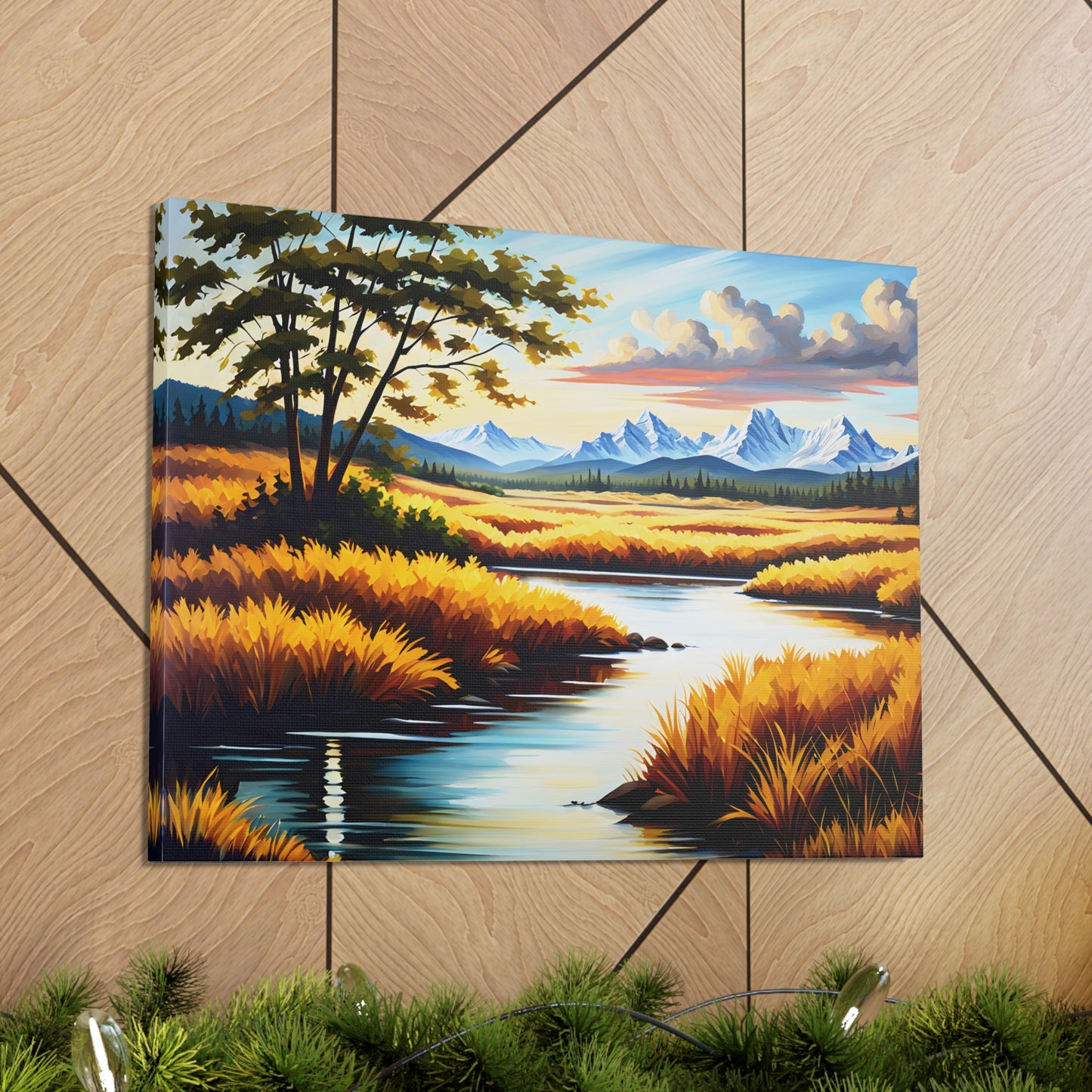 Golden Serenity: Classic Oil Painting Wall Décor