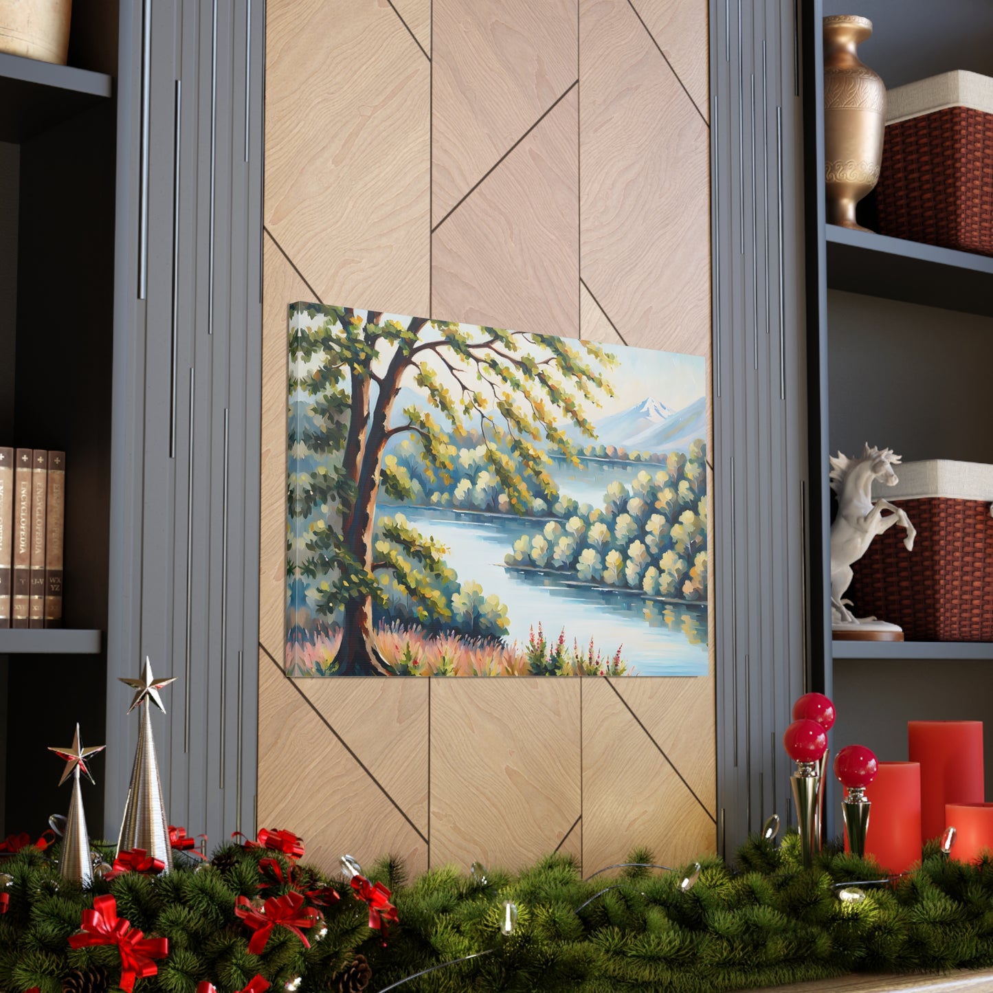 Verdant Enclave: Classic Oil Painting Wall Décor