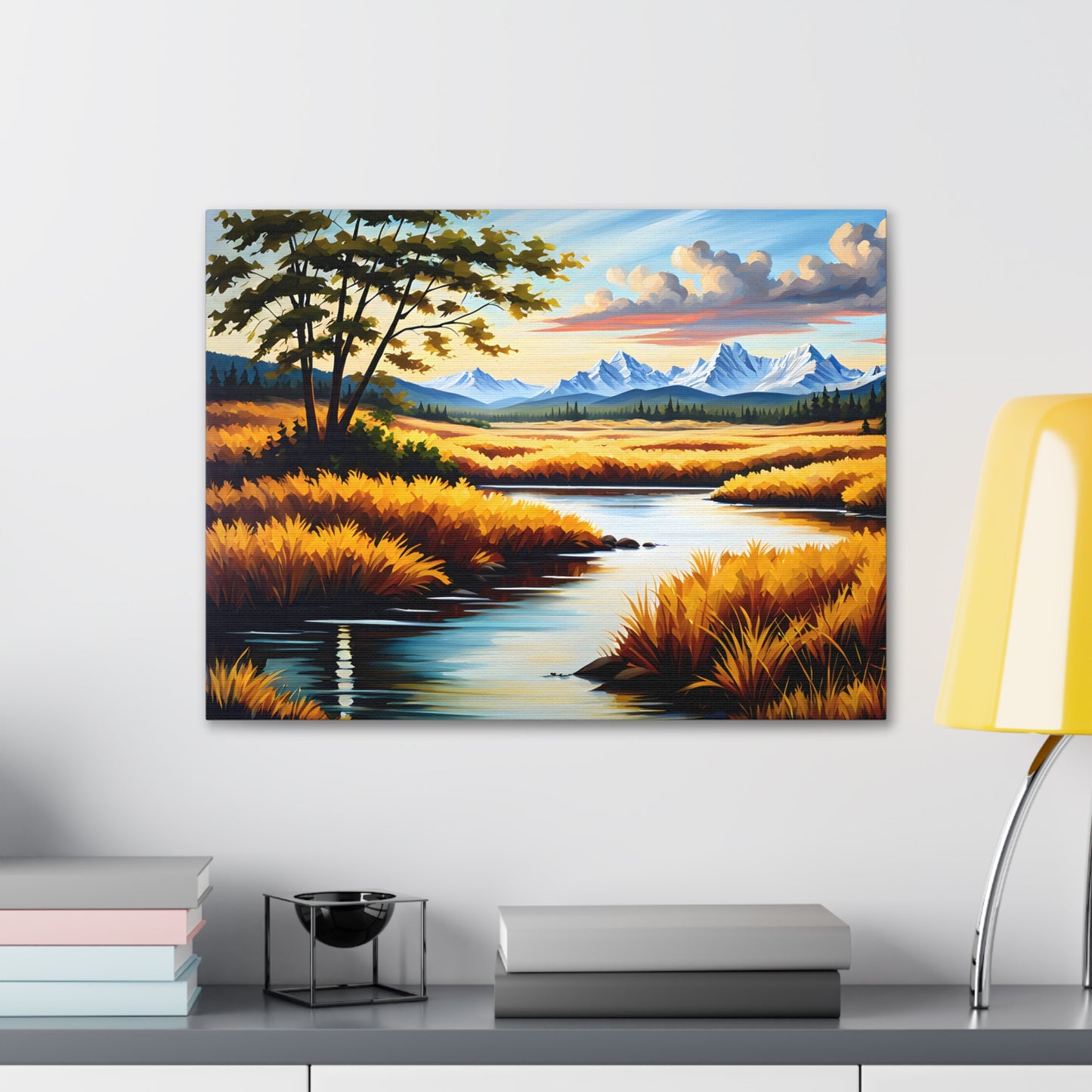 Golden Serenity: Classic Oil Painting Wall Décor