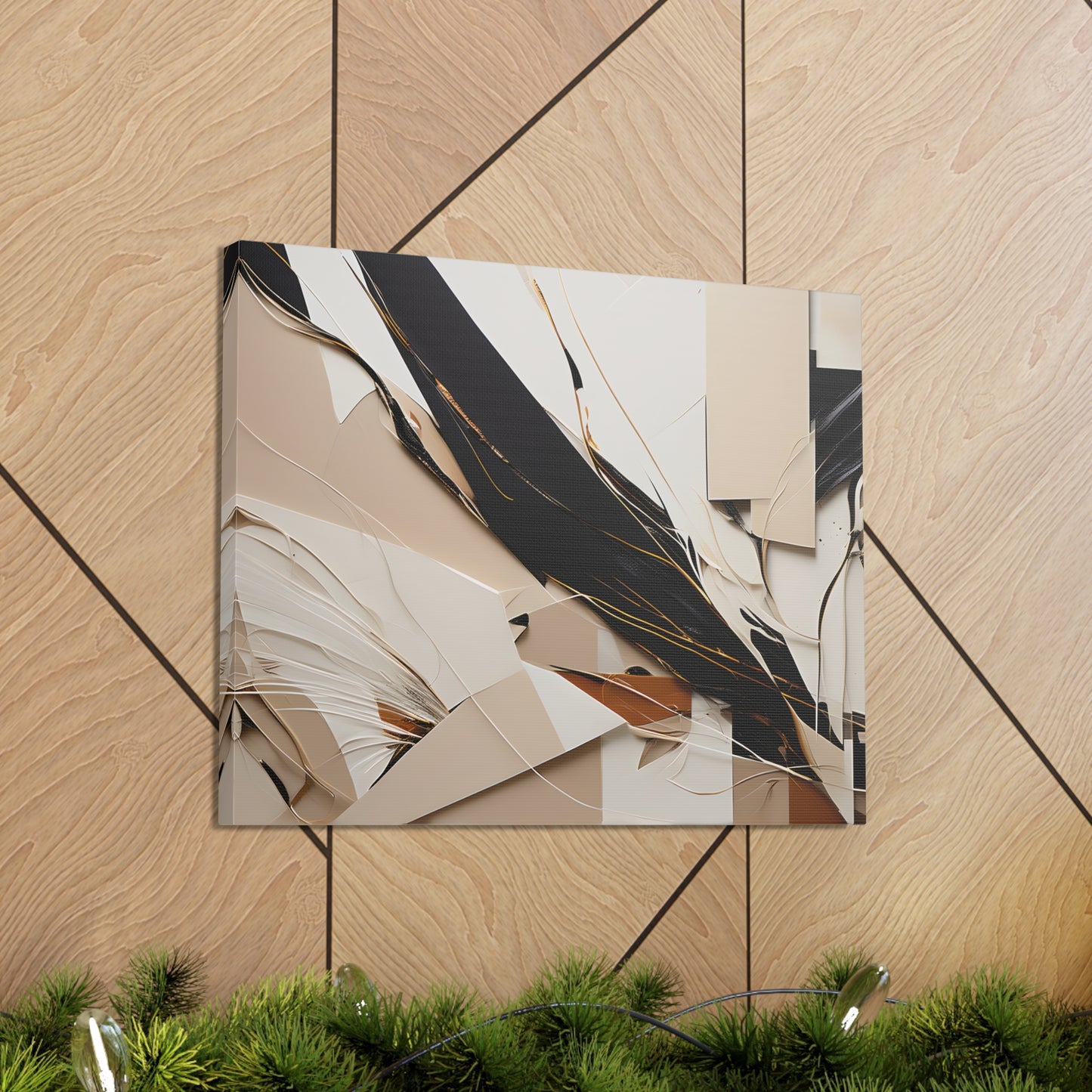 Silhouette Sonata: Abstract Beige Wall Décor