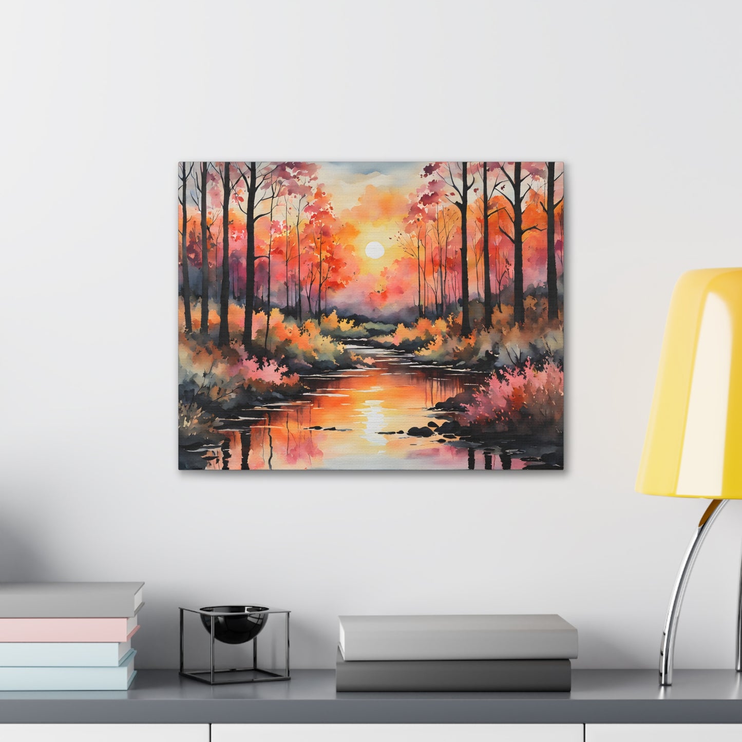 Soft Sunset Glow: Watercolor Wall Décor