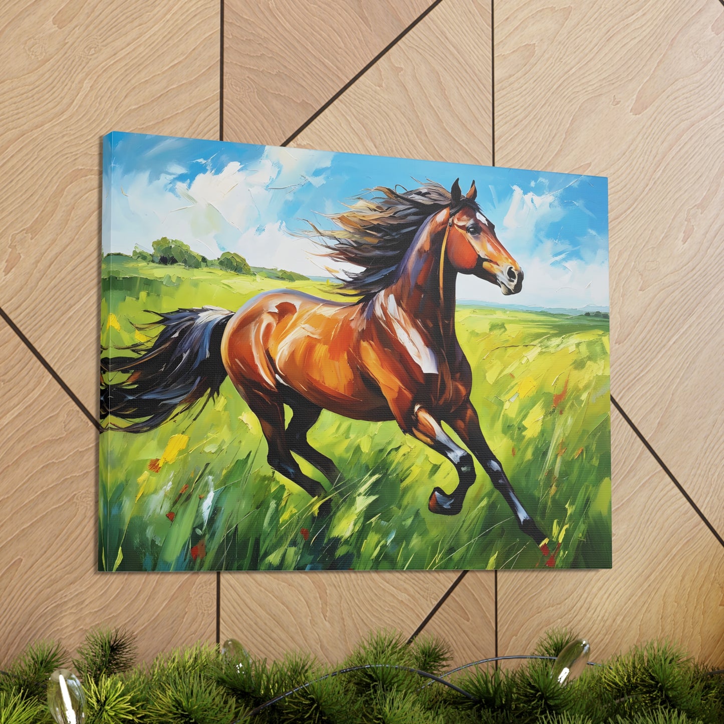 Windswept Mane: Classic Oil Painting Wall Décor