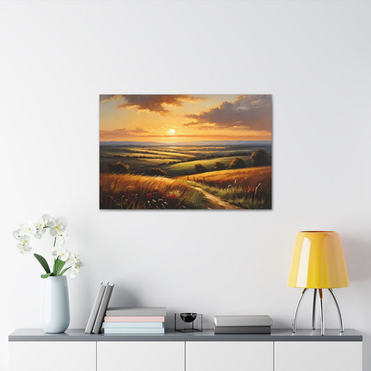 Golden Meadows: Classic Oil Painting Wall Décor