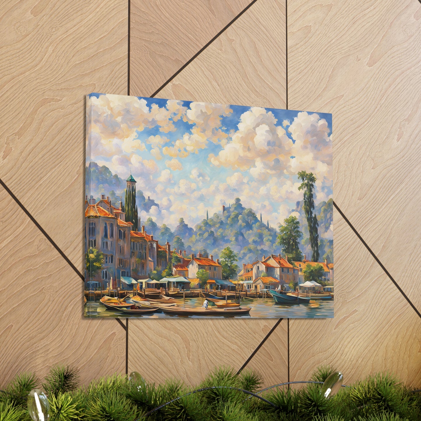 Lakeshore Serenade: Classic Oil Painting Wall Décor