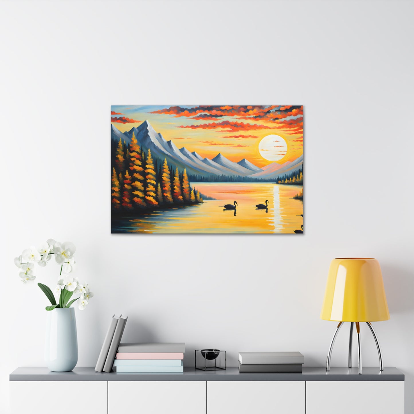 Mountain Vista: Classic Oil Painting Wall Décor