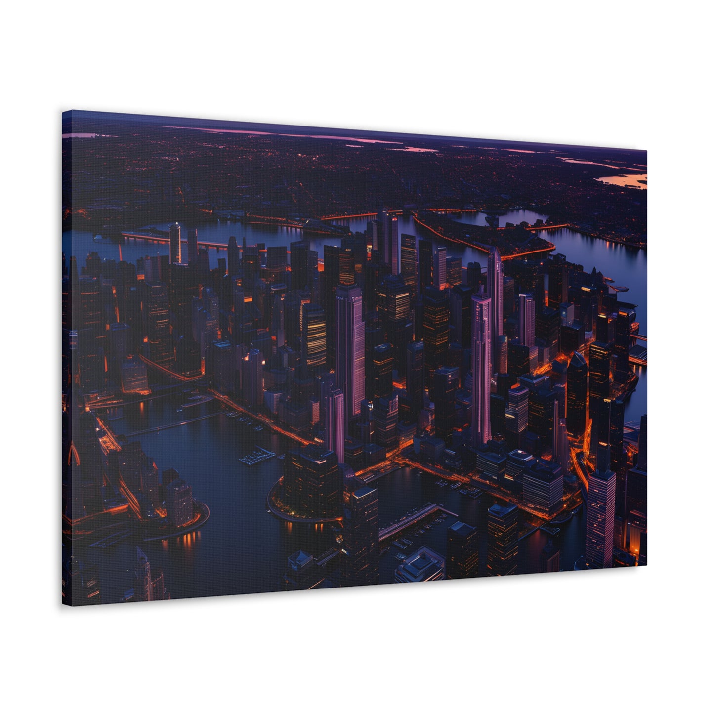 Dusk Over Downtown: Cityscape Wall Décor