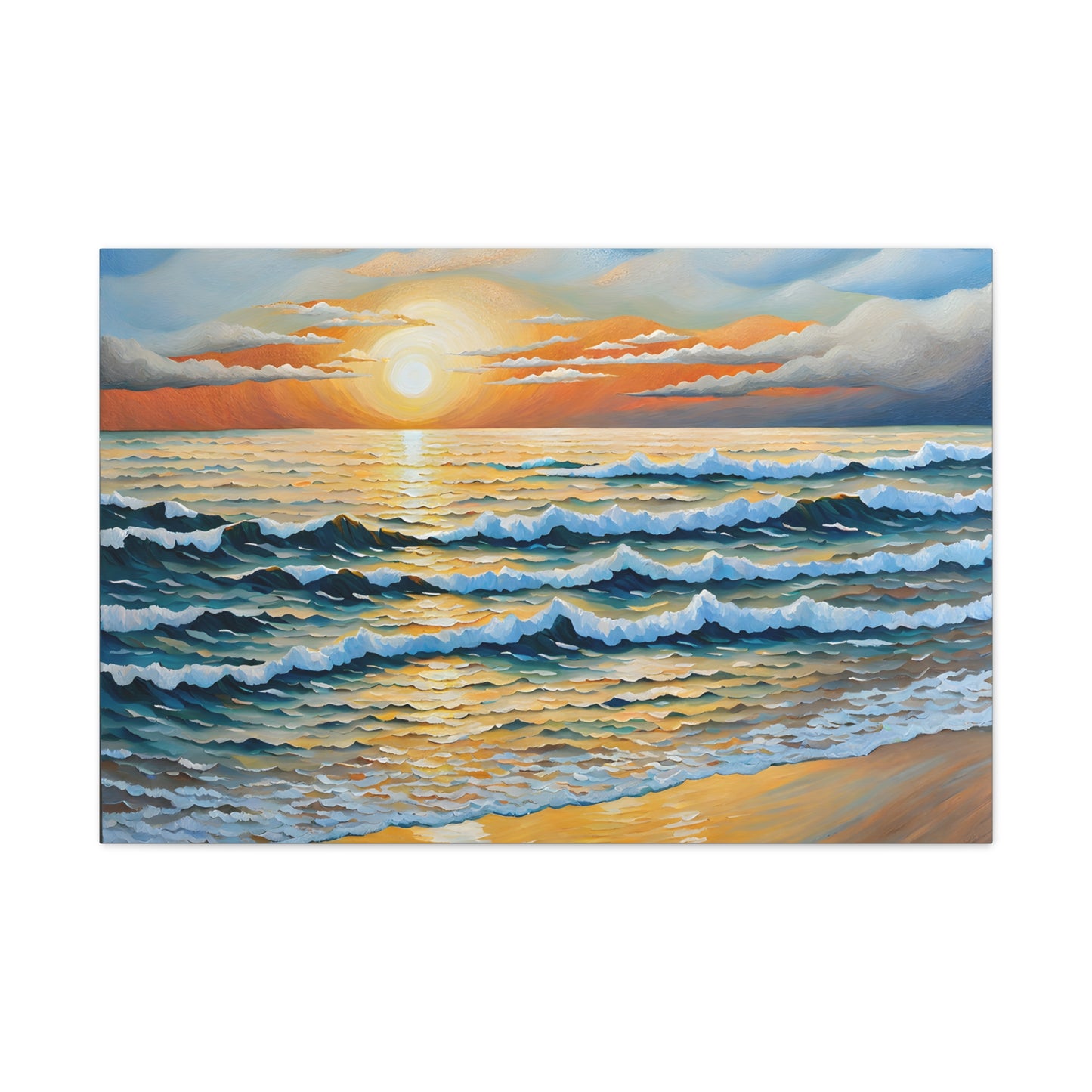 Coastal Harmony: Classic Oil Painting Wall Décor