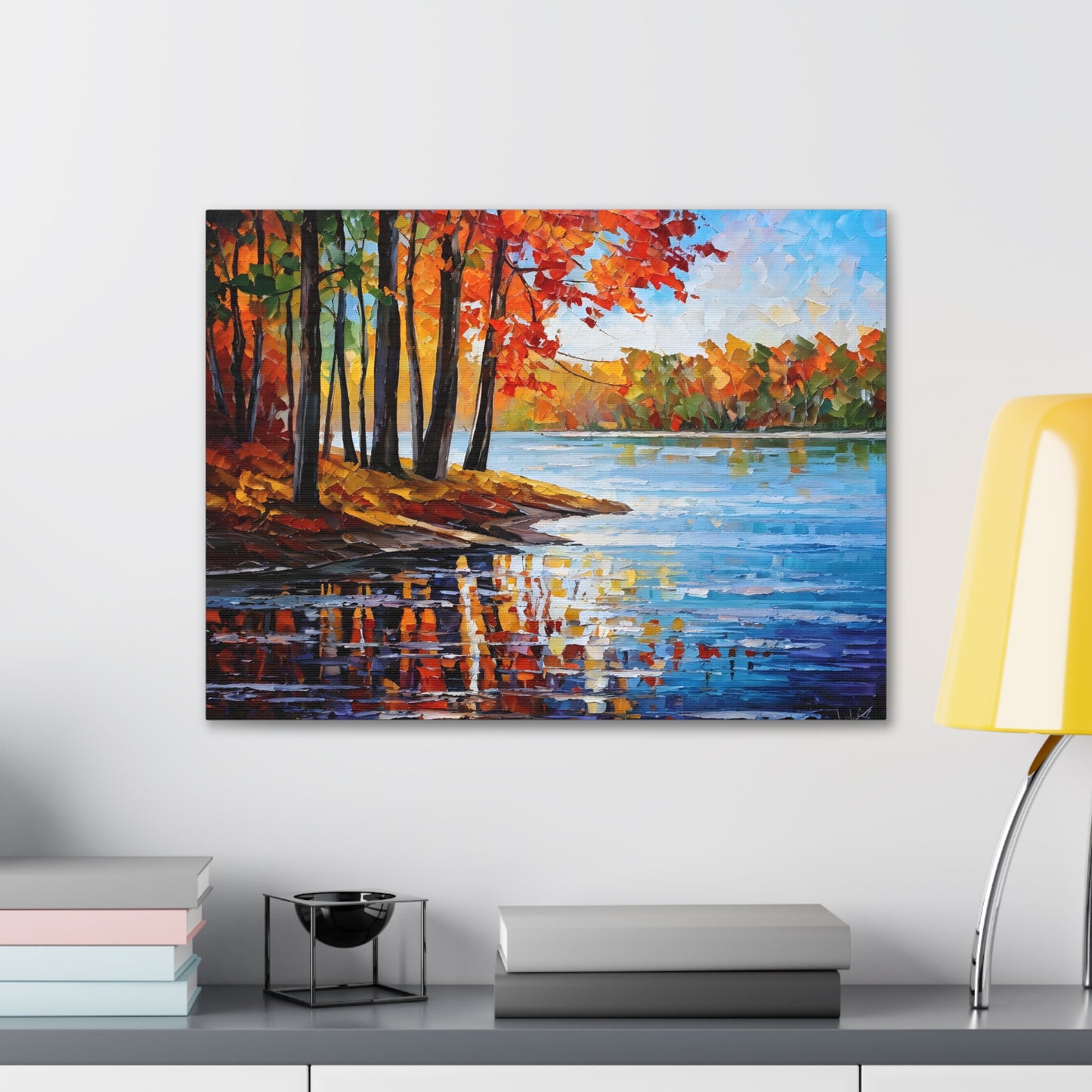 Serene Lake: Classic Oil Painting Wall Décor