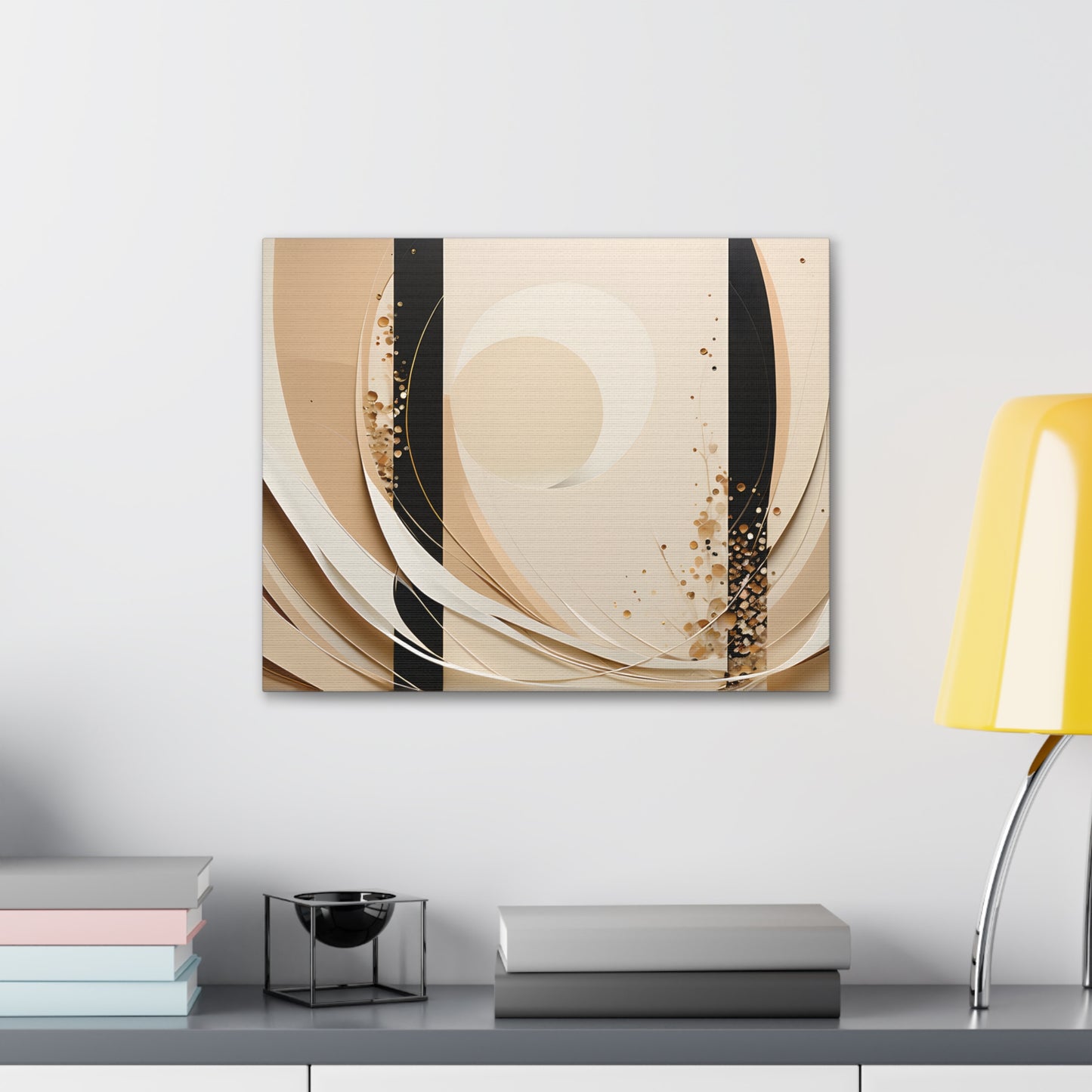 Subtle Crescent: Abstract Beige Wall Décor