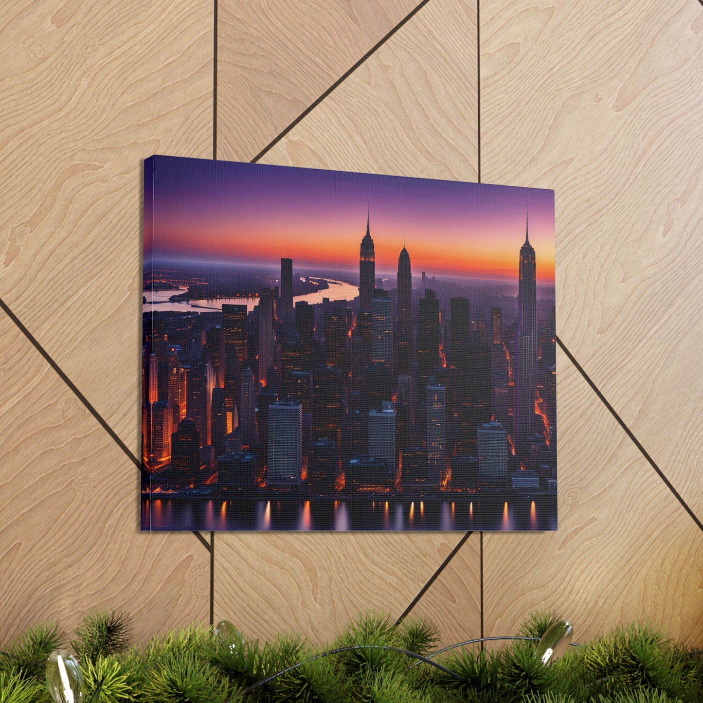 Twilight Radiance: Cityscape Wall Décor