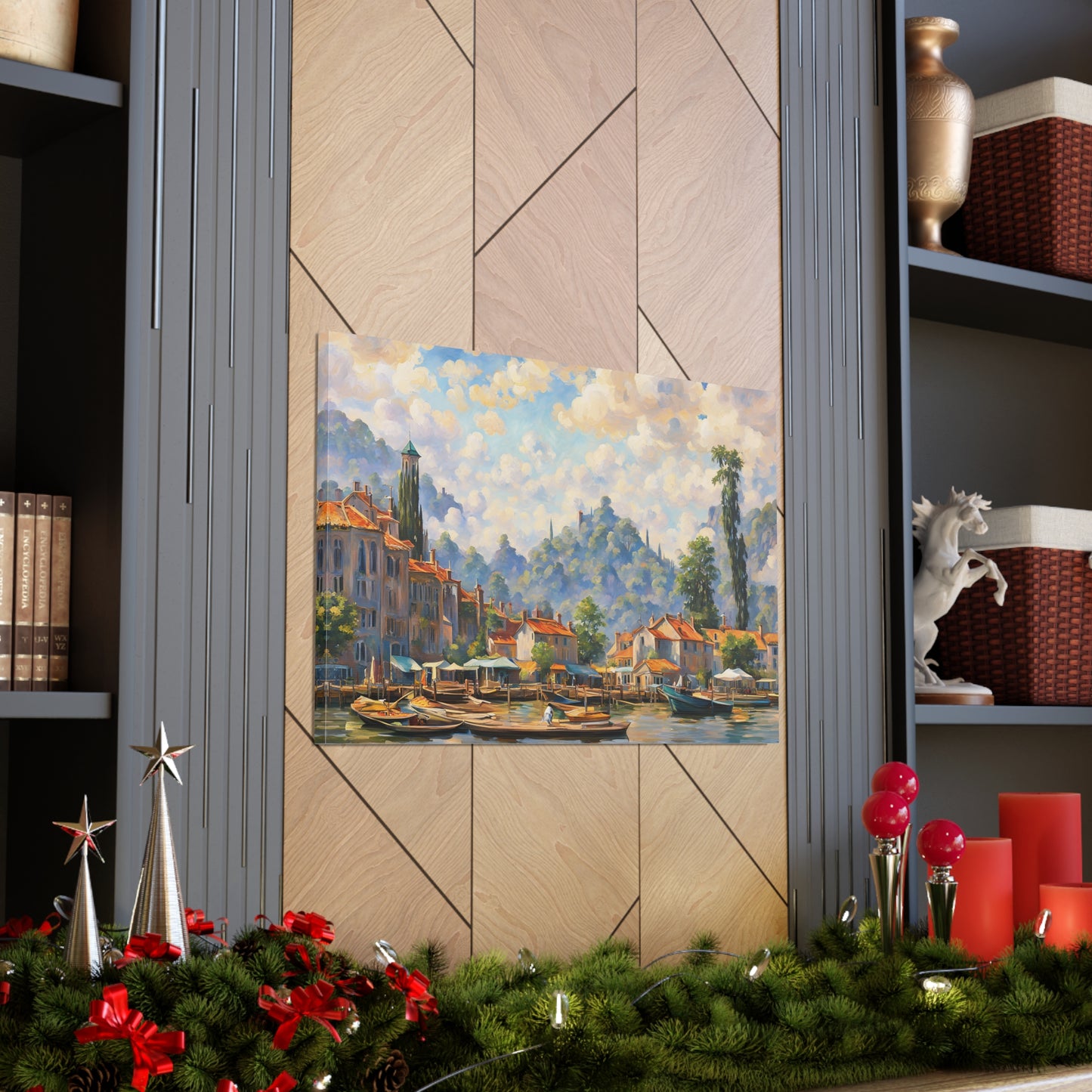 Lakeshore Serenade: Classic Oil Painting Wall Décor