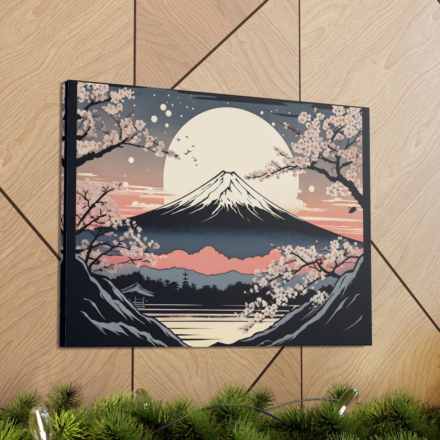 Moonlit Mountain: Ukiyo-e Wall Décor