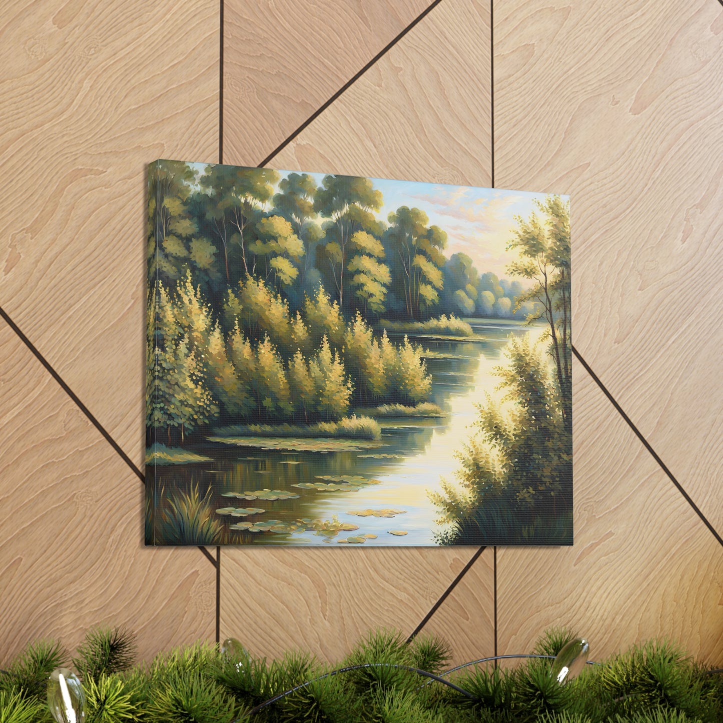 Silver Stream: Classic Oil Painting Wall Décor