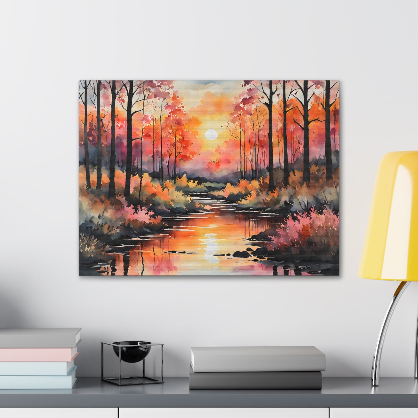 Soft Sunset Glow: Watercolor Wall Décor