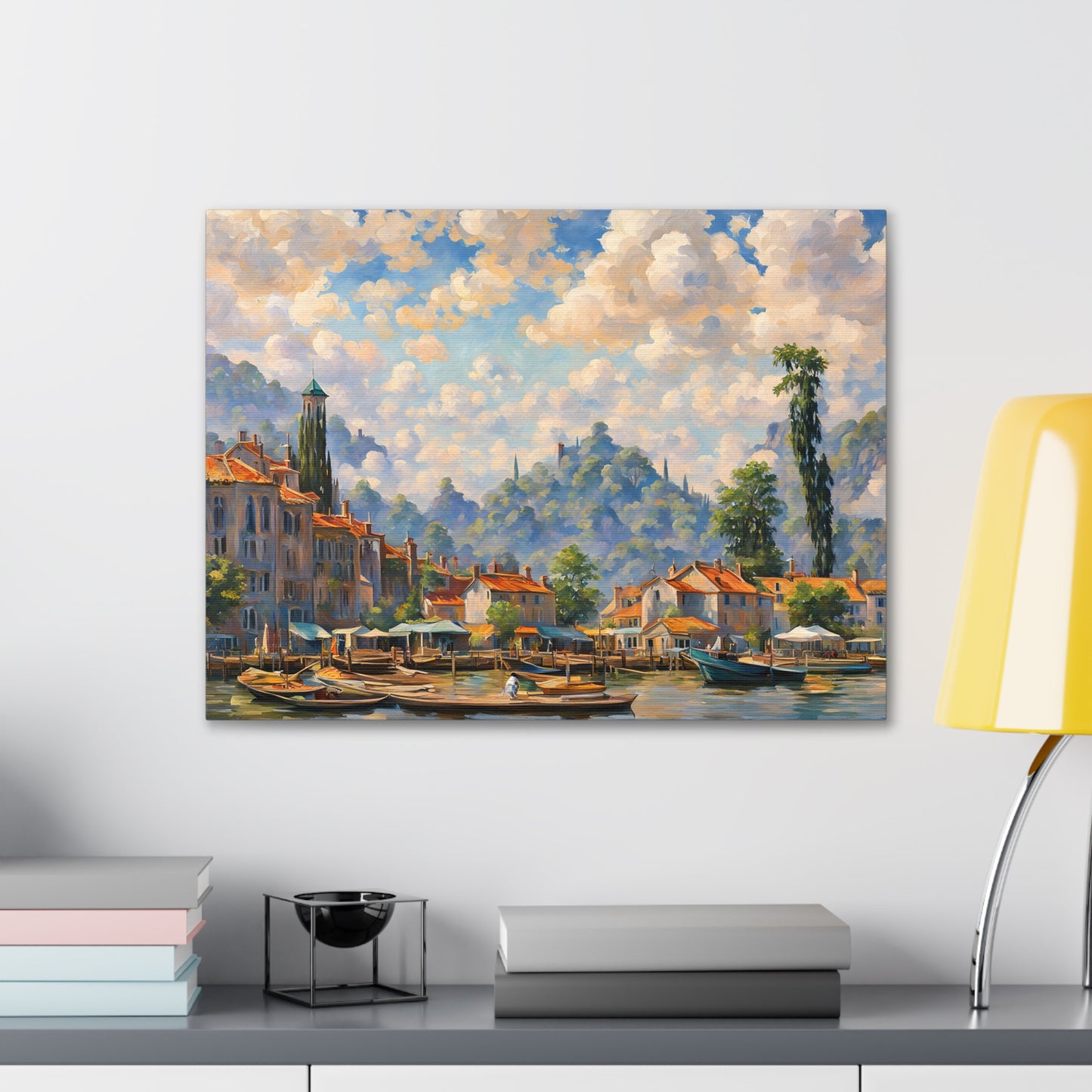 Lakeshore Serenade: Classic Oil Painting Wall Décor