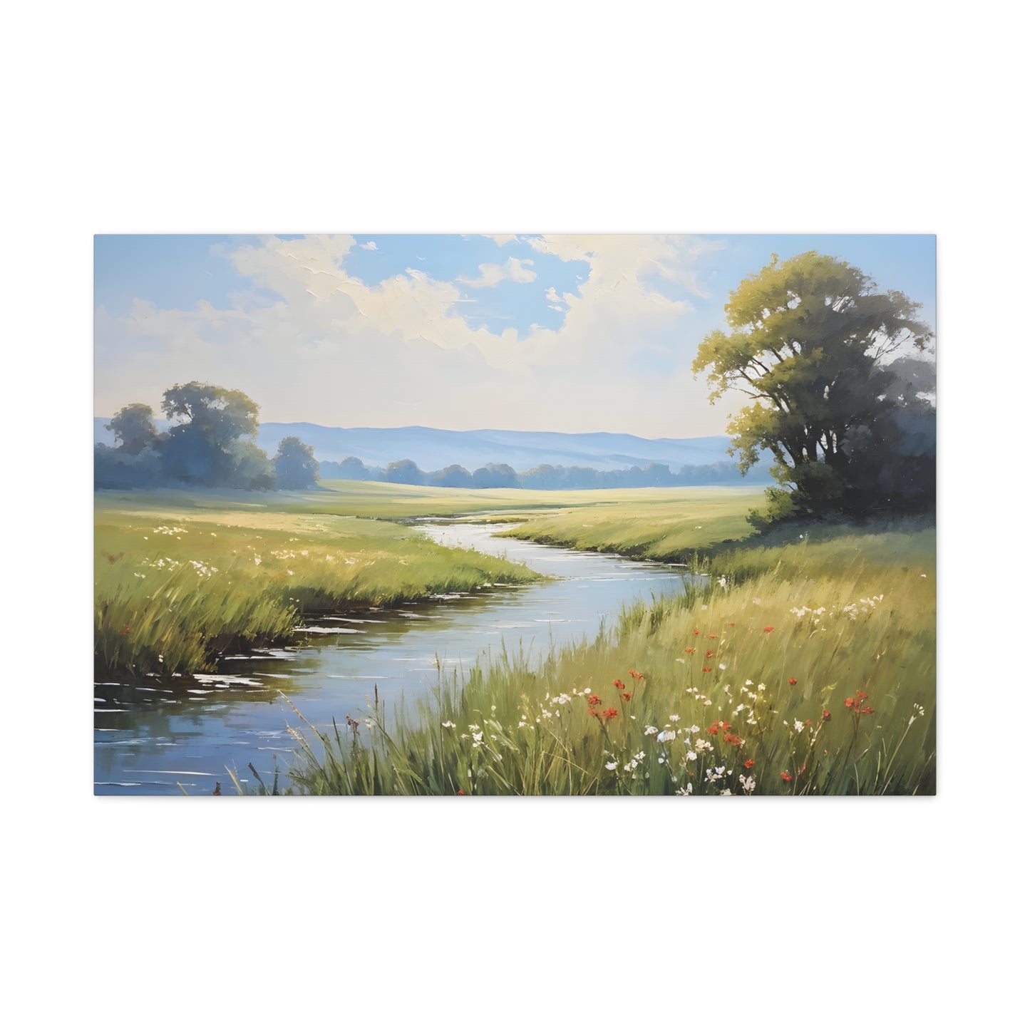 Whispering River: Classic Oil Painting Wall Décor