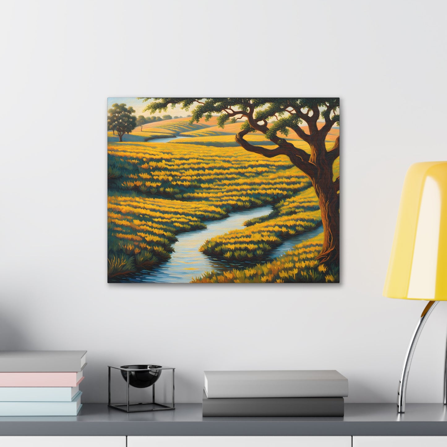 Autumn Meadow: Classic Oil Painting Wall Décor