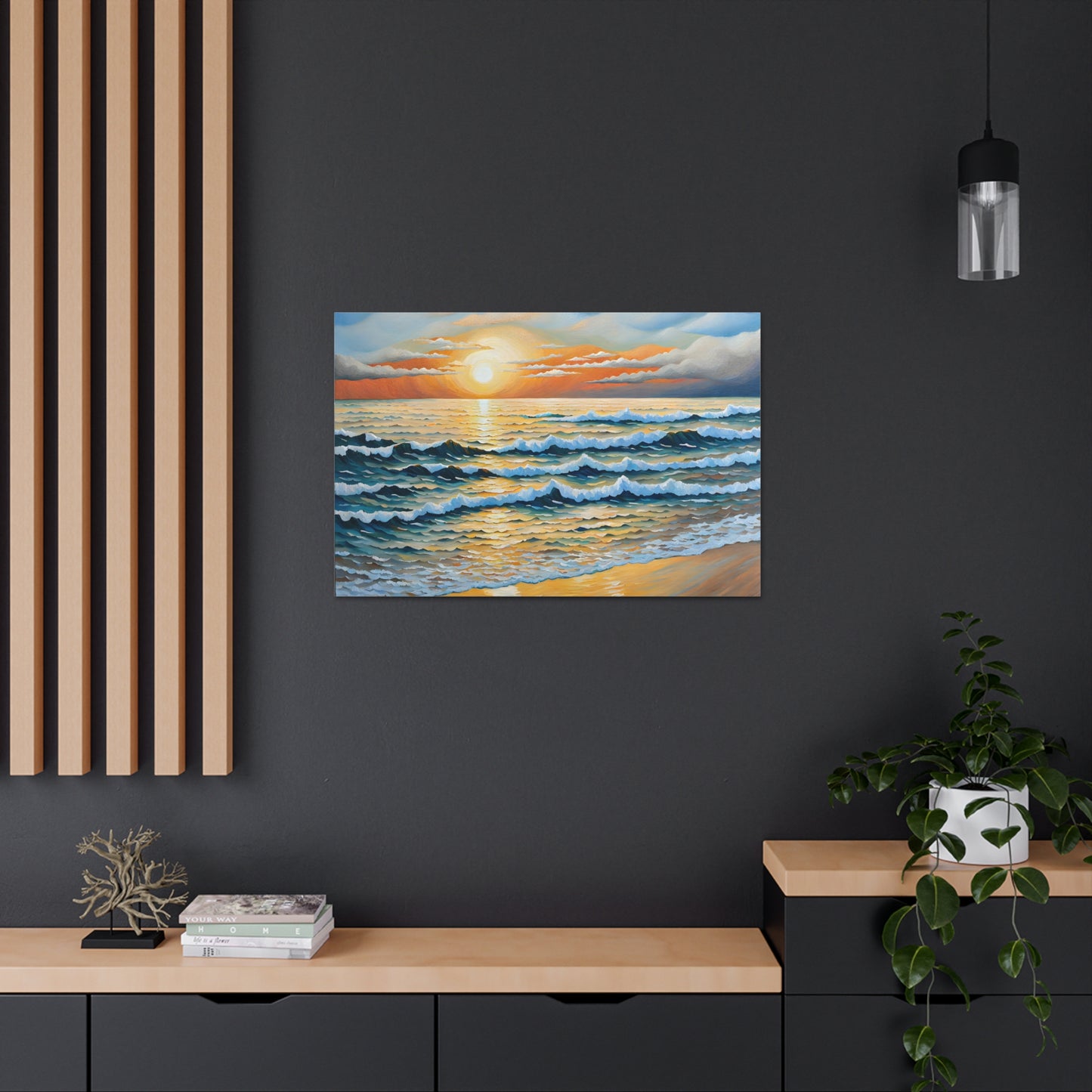 Coastal Harmony: Classic Oil Painting Wall Décor