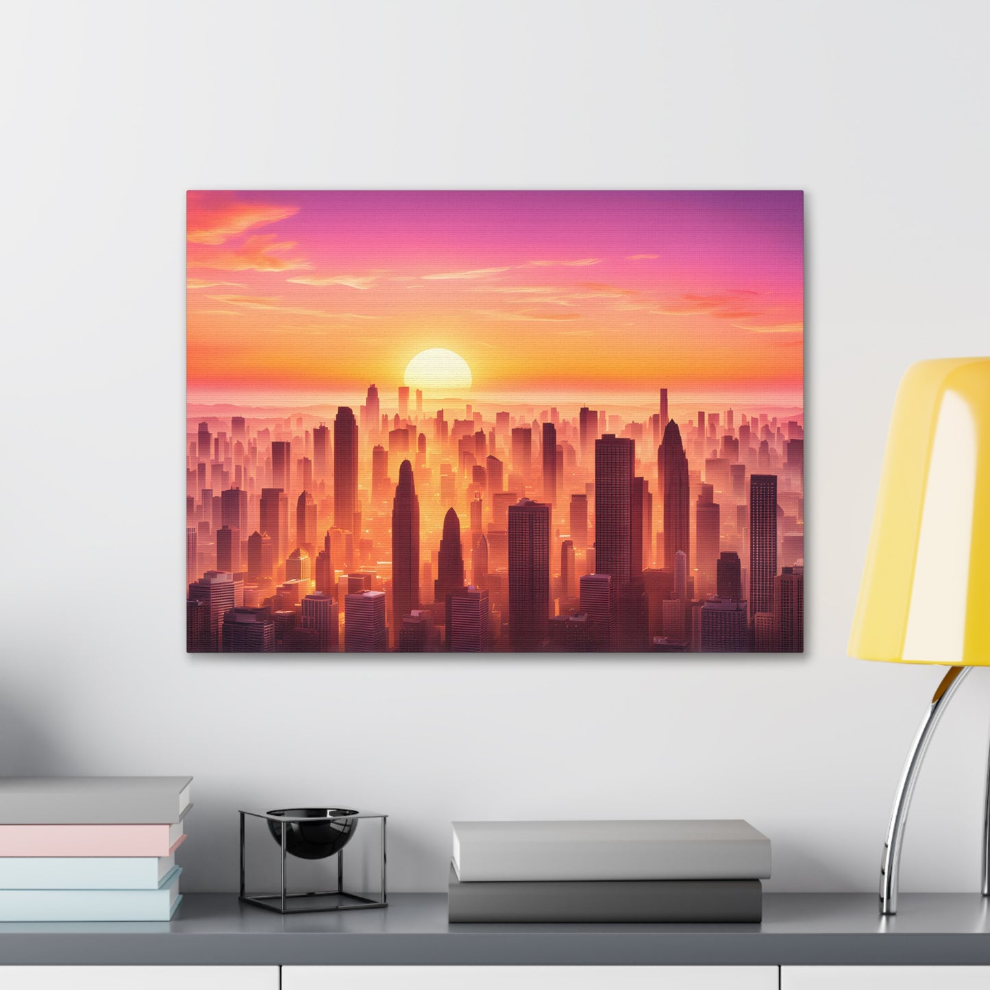 Horizon Glow: Cityscape Wall Décor