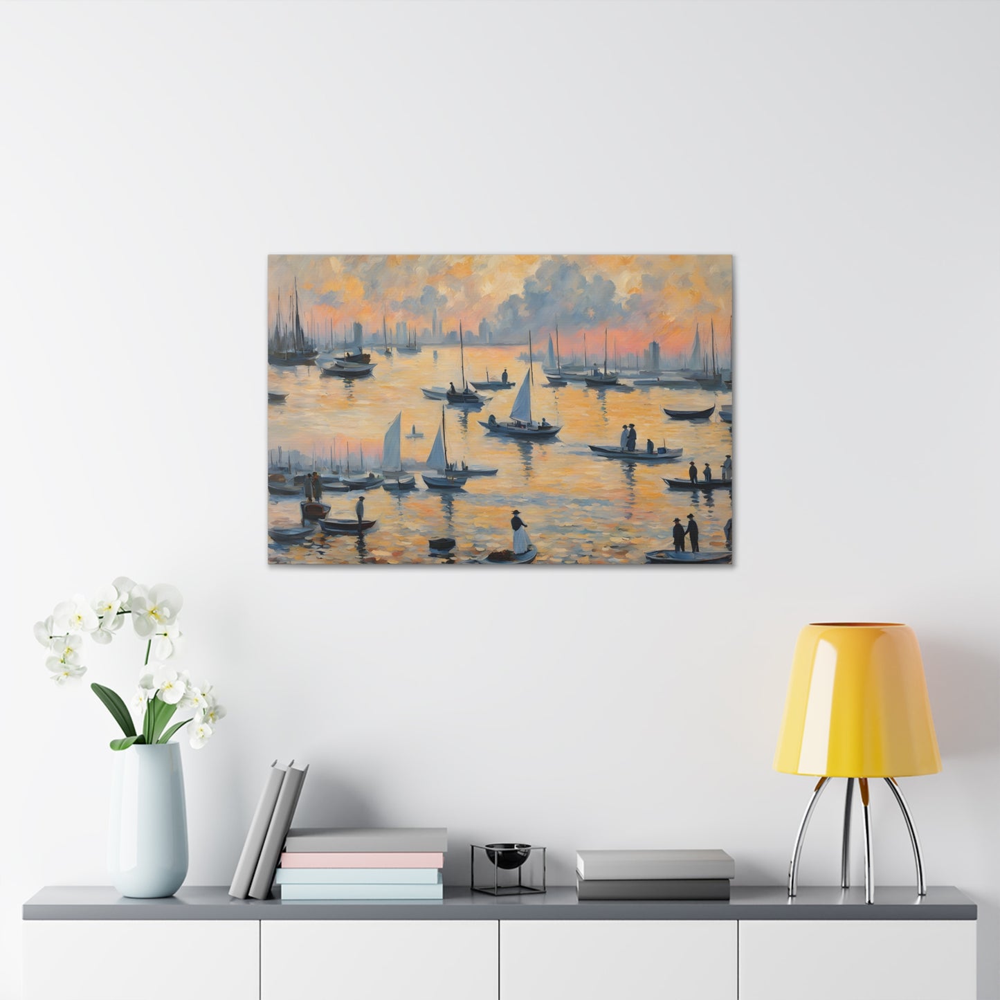 Sunset Shores: Classic Oil Painting Wall Décor