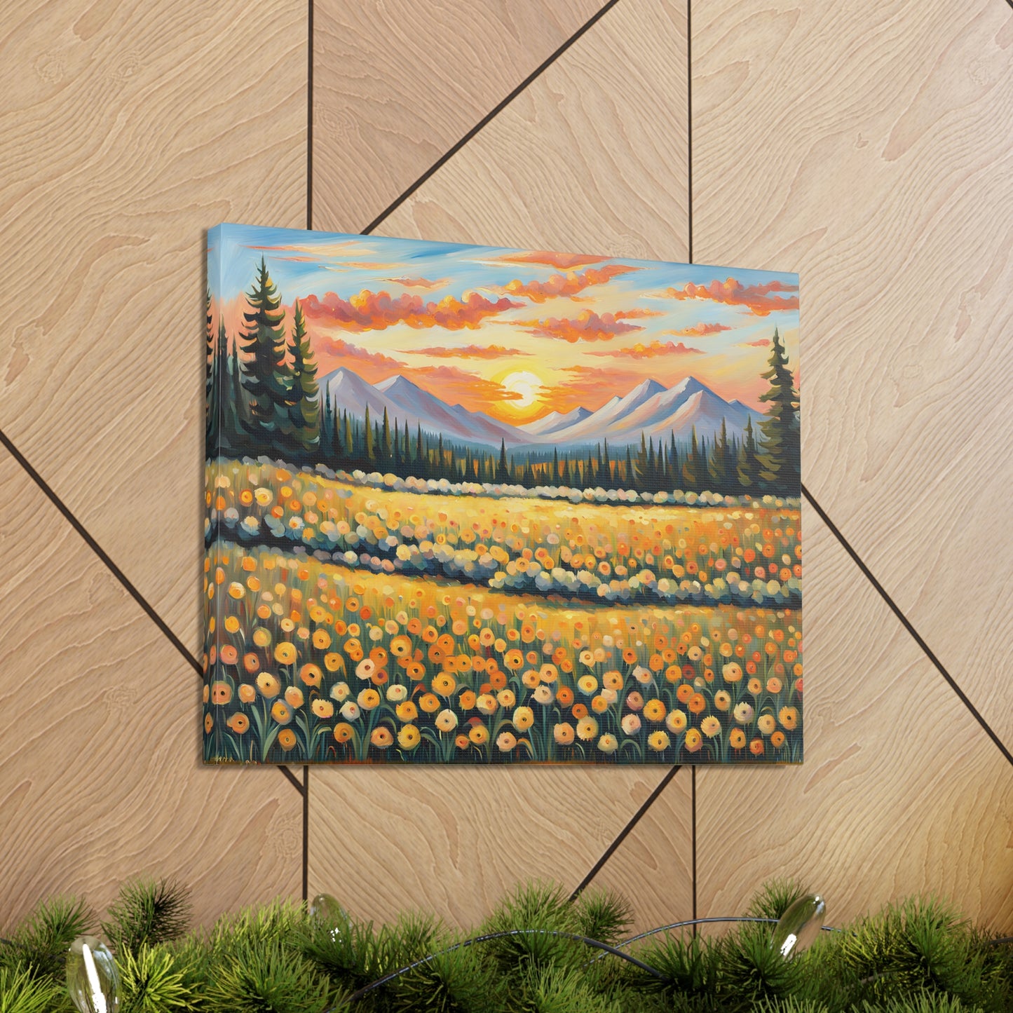 Amber Horizon: Classic Oil Painting Wall Décor