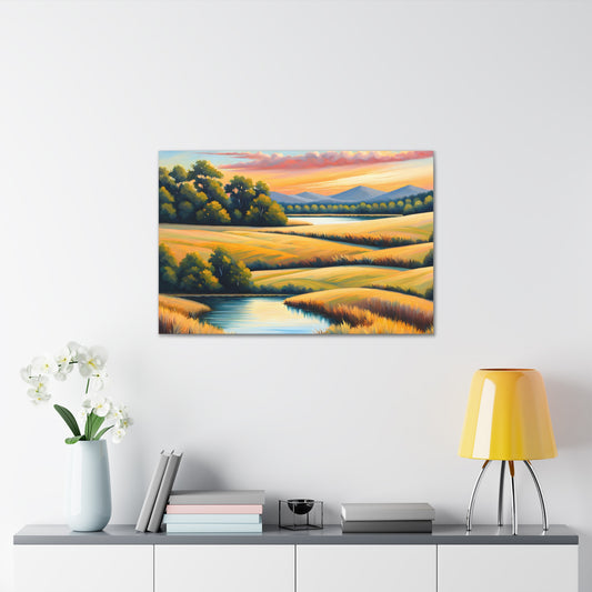 Whispering Meadows: Classic Oil Painting Wall Décor