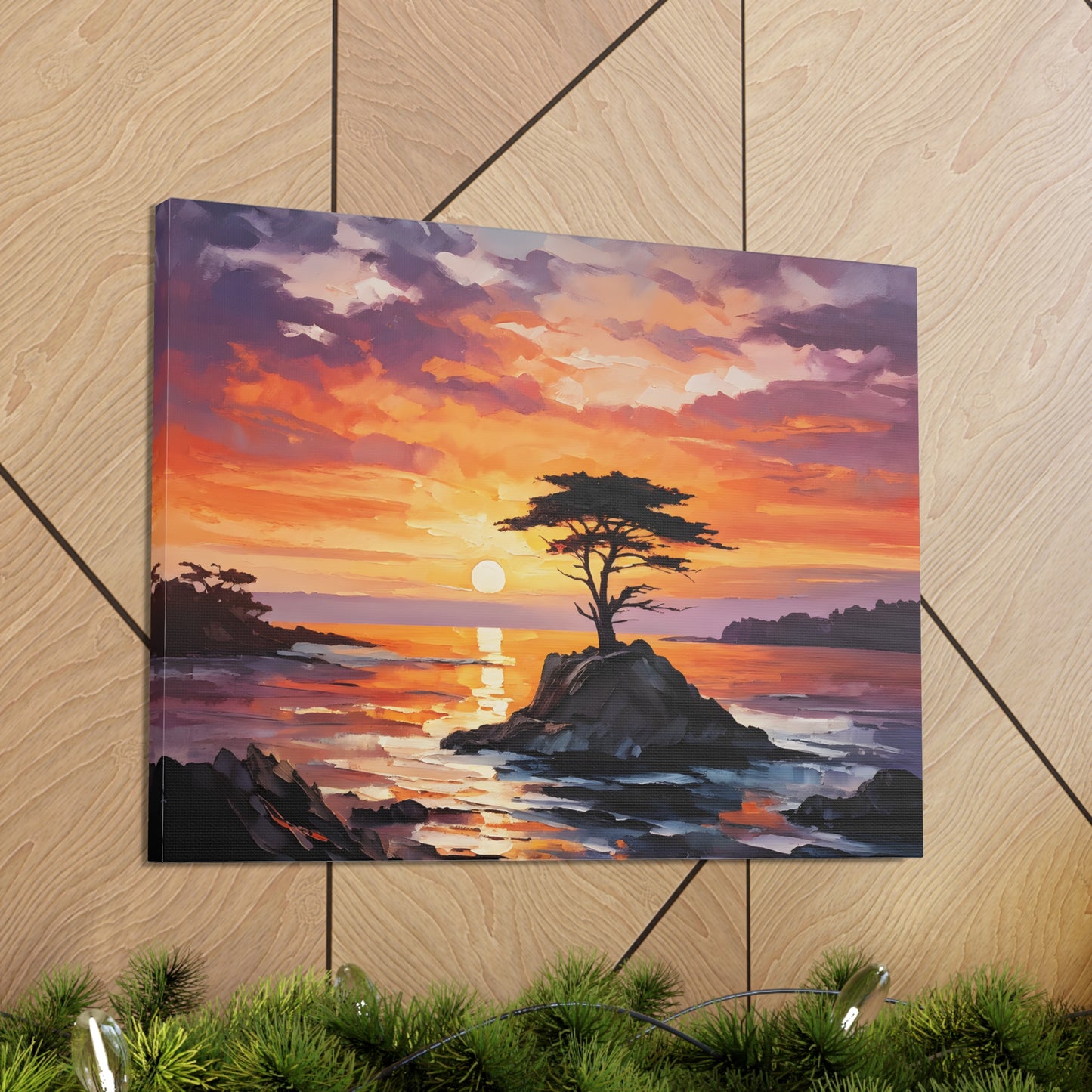 Seaside Reflections: Classic Oil Painting Wall Décor