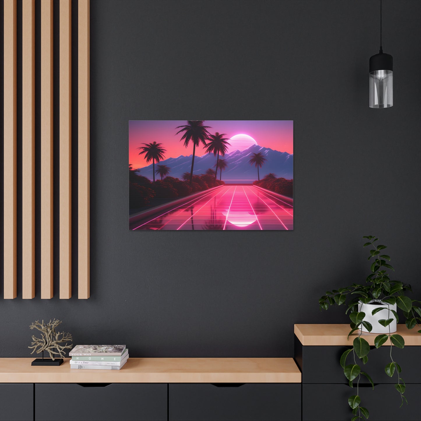 Retrowave Oasis: Outrun Wall Décor