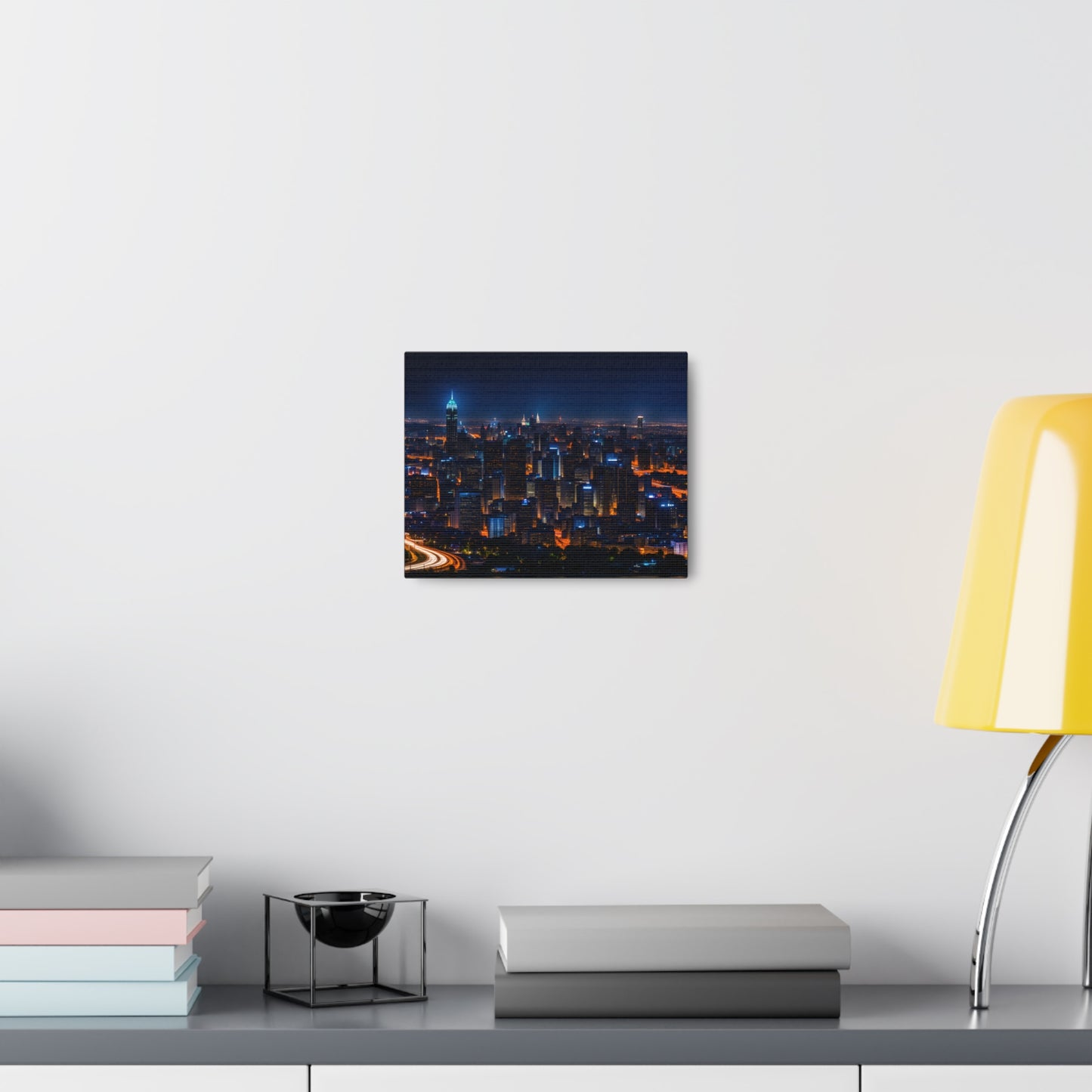 Nightfall Urban Tapestry: Cityscape Wall Décor