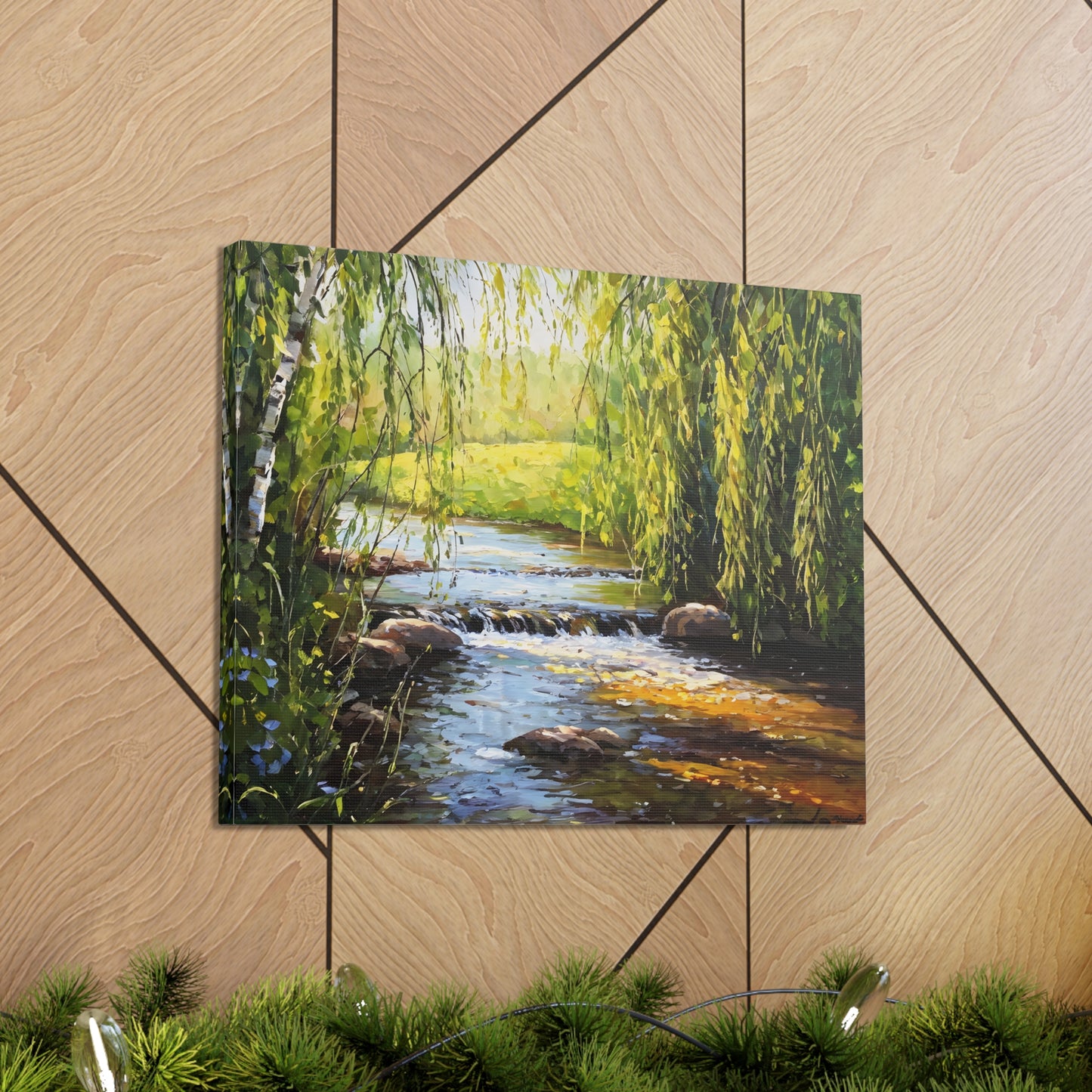 Mossy Rocks: Classic Oil Painting Wall Décor