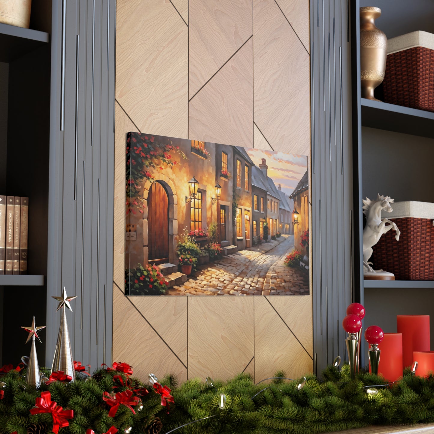 Cobblestone Path: Classic Oil Painting Wall Décor