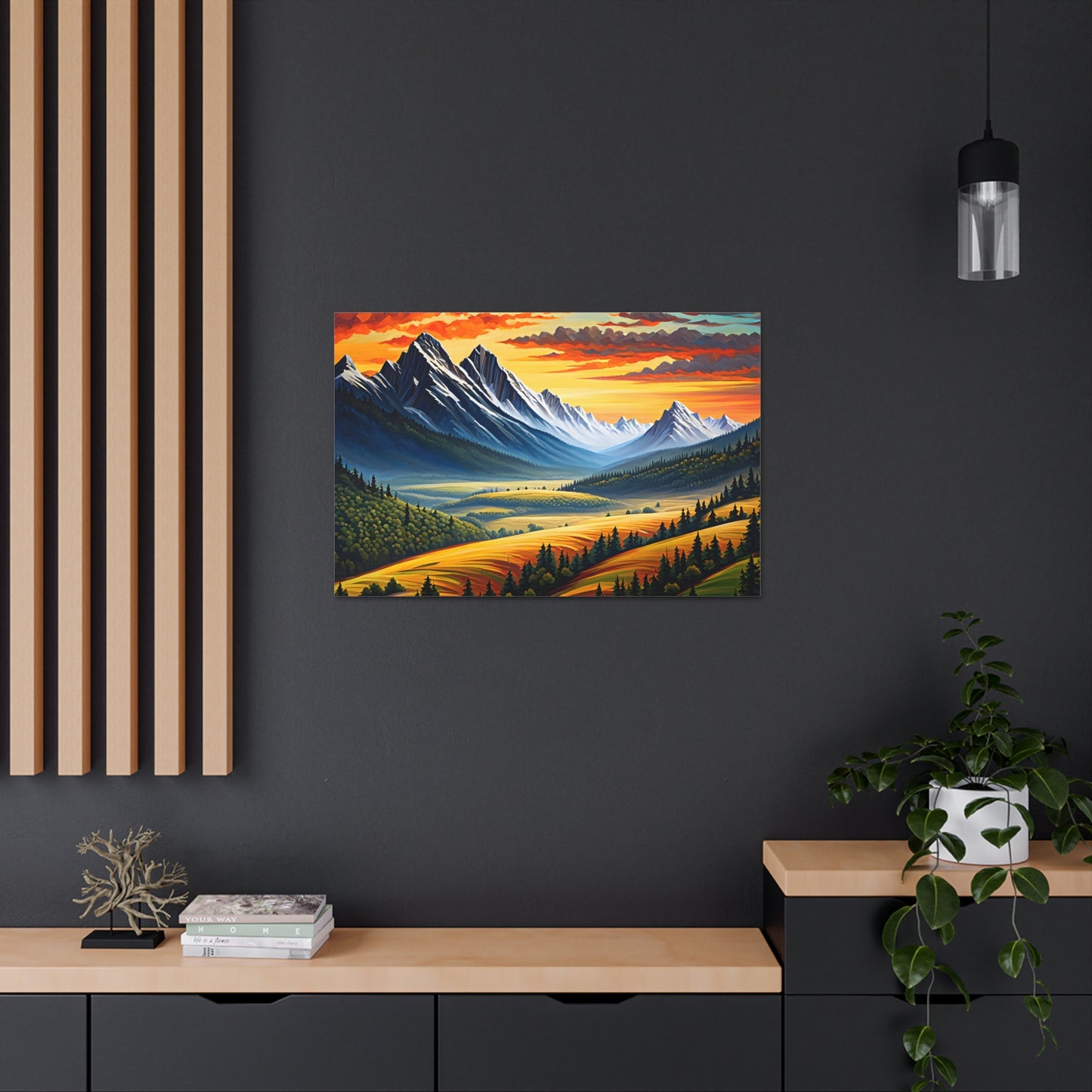 Mountain Echo: Classic Oil Painting Wall Décor