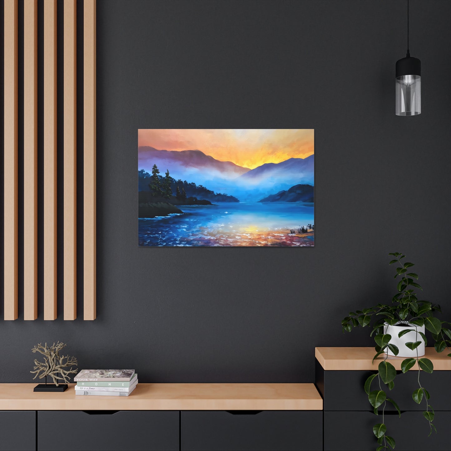 Tranquil Cascade: Classic Oil Painting Wall Décor