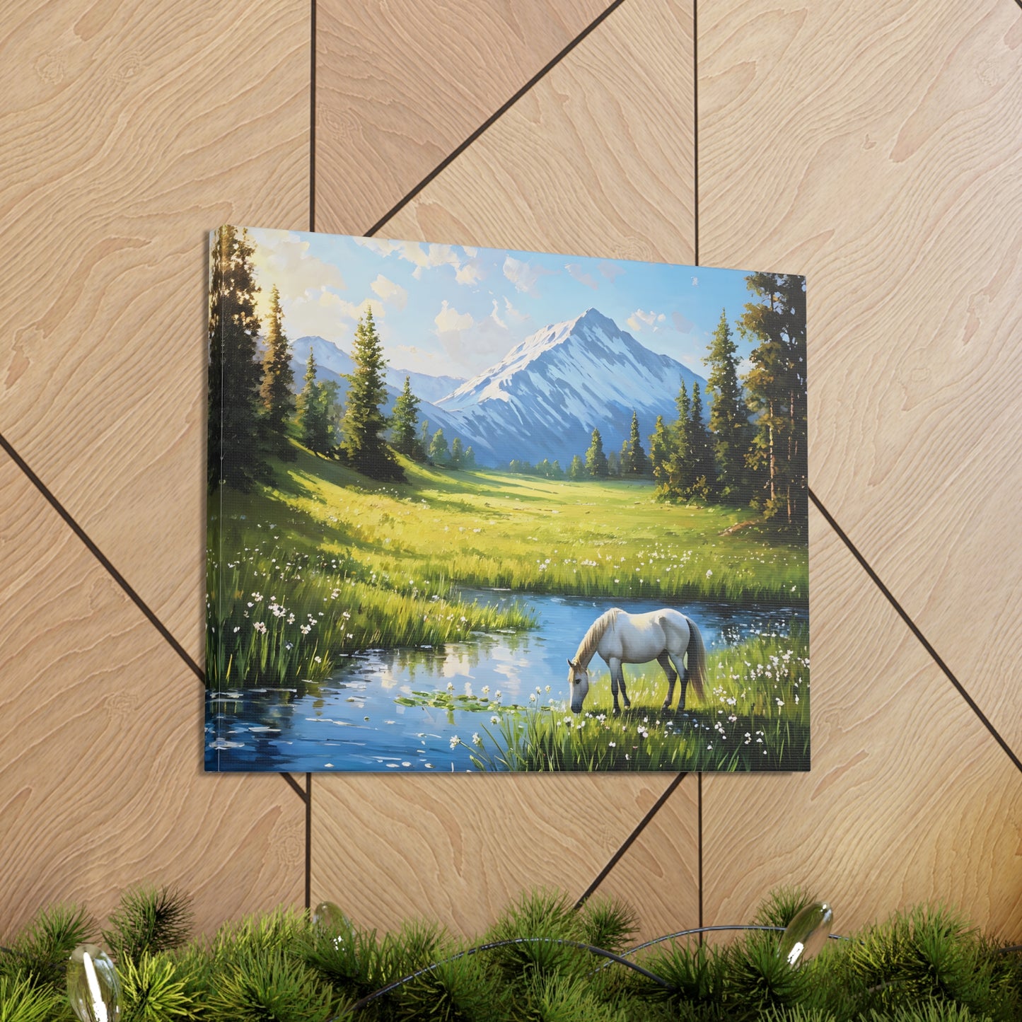 Whispering Pines: Classic Oil Painting Wall Décor