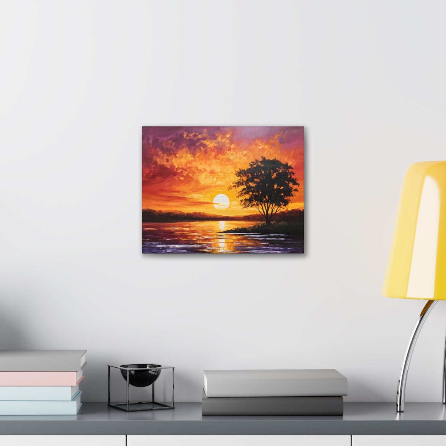 Golden Sunset: Classic Oil Painting Wall Décor