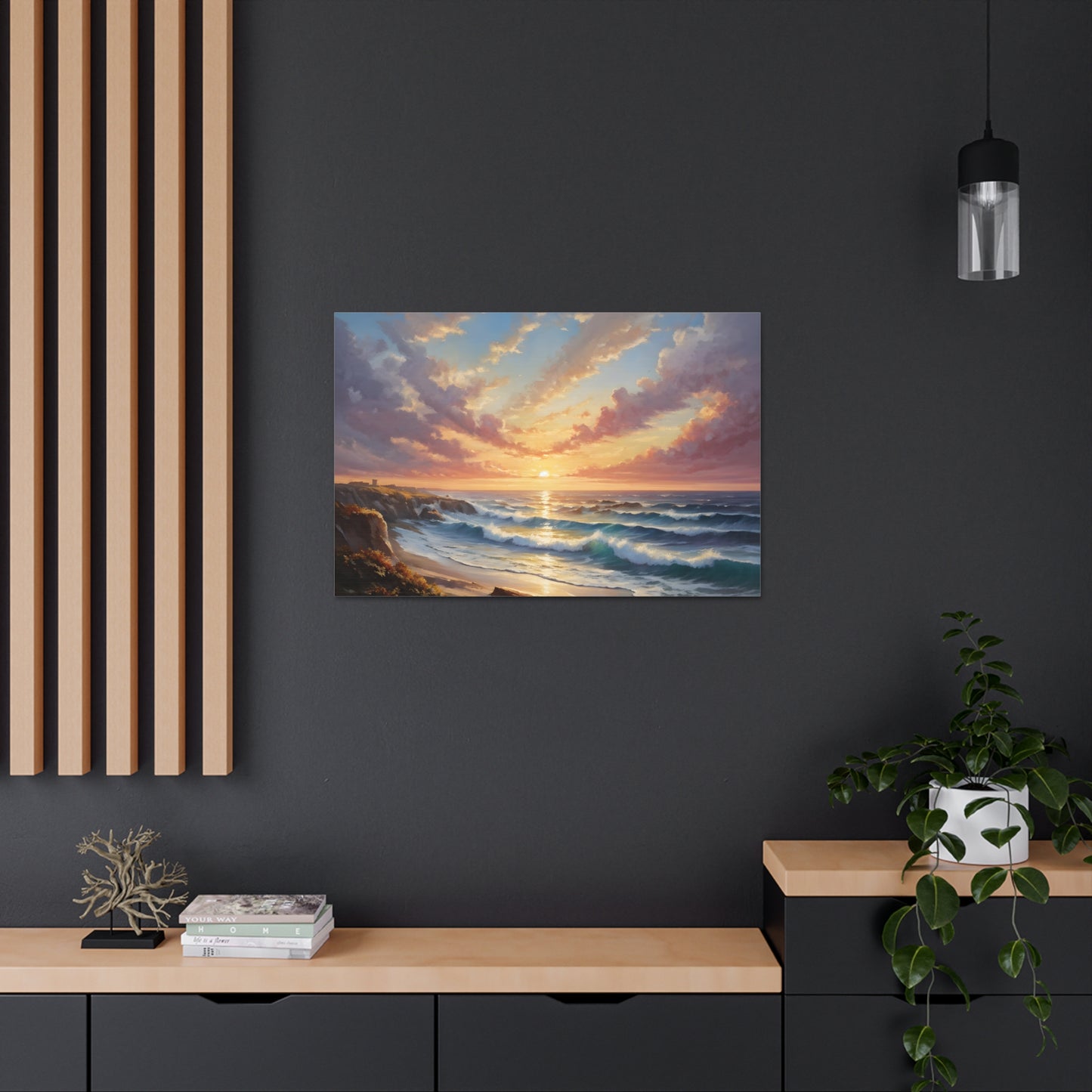 Coastal Sunrise: Classic Oil Painting Wall Décor