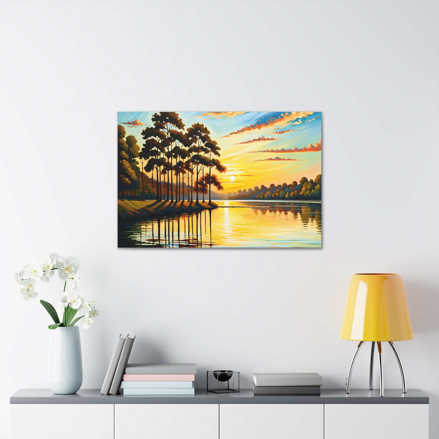 Golden Reflection: Classic Oil Painting Wall Décor