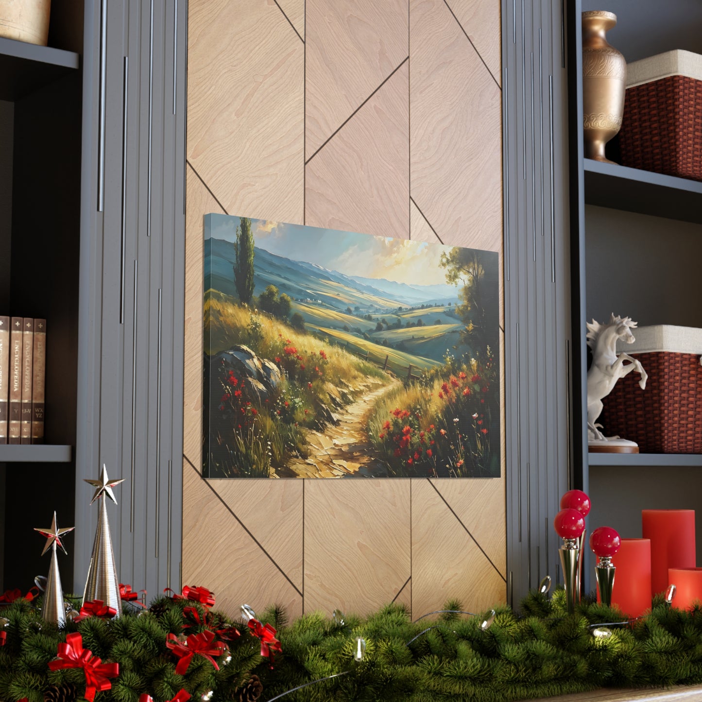 Serene Hillside: Classic Oil Painting Wall Décor