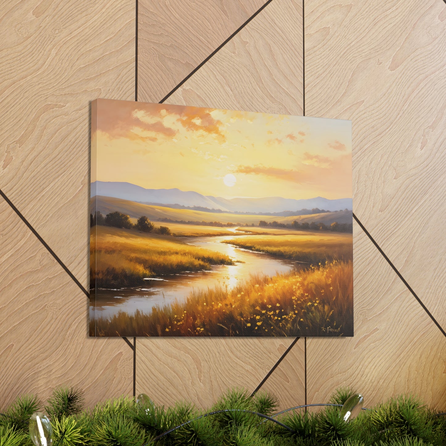 Serene Hills: Classic Oil Painting Wall Décor