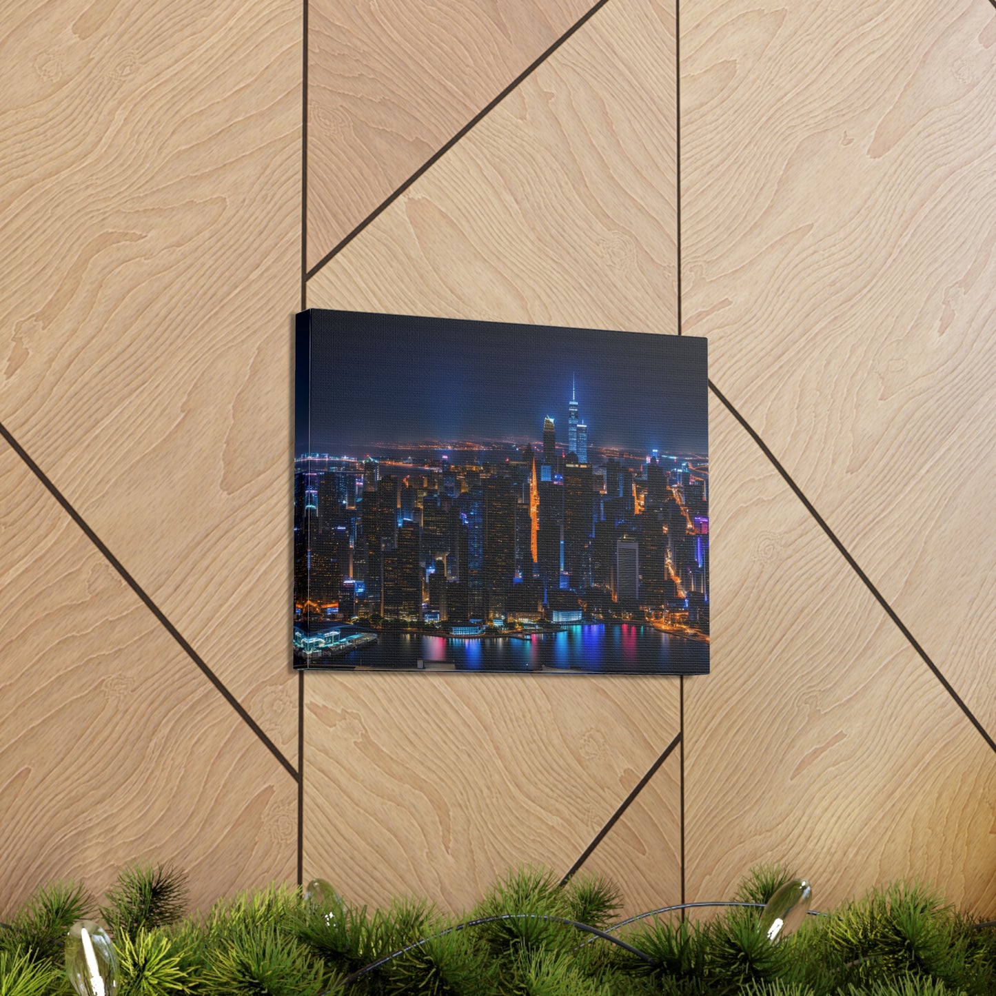 City Lights in Twilight: Cityscape Wall Décor