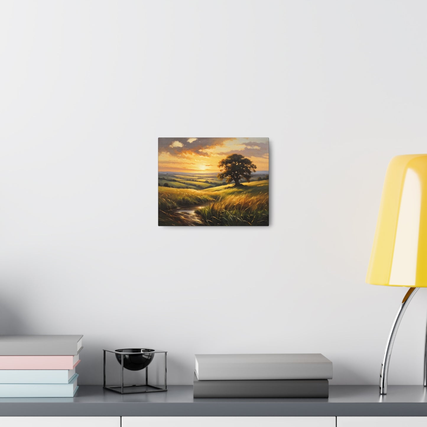 Sunrise Meadow: Classic Oil Painting Wall Décor