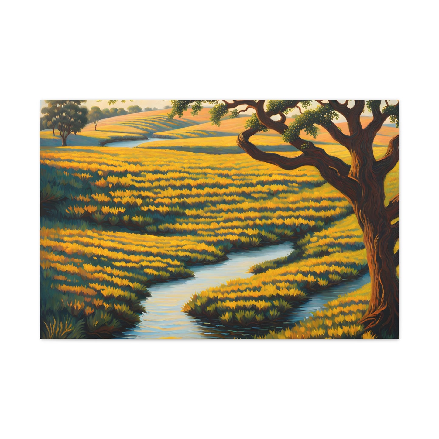 Autumn Meadow: Classic Oil Painting Wall Décor