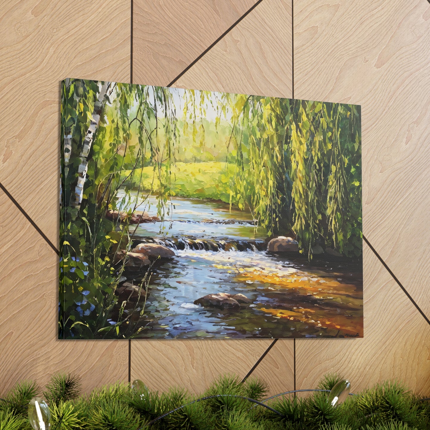 Mossy Rocks: Classic Oil Painting Wall Décor