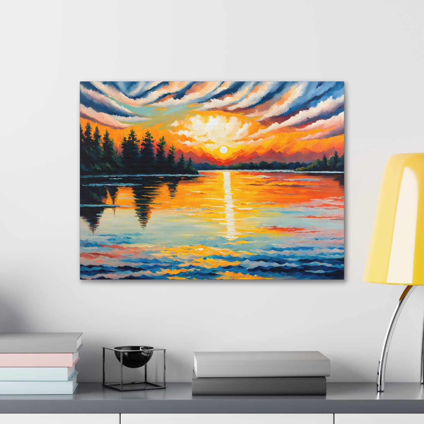 Serene Sunset: Classic Oil Painting Wall Décor