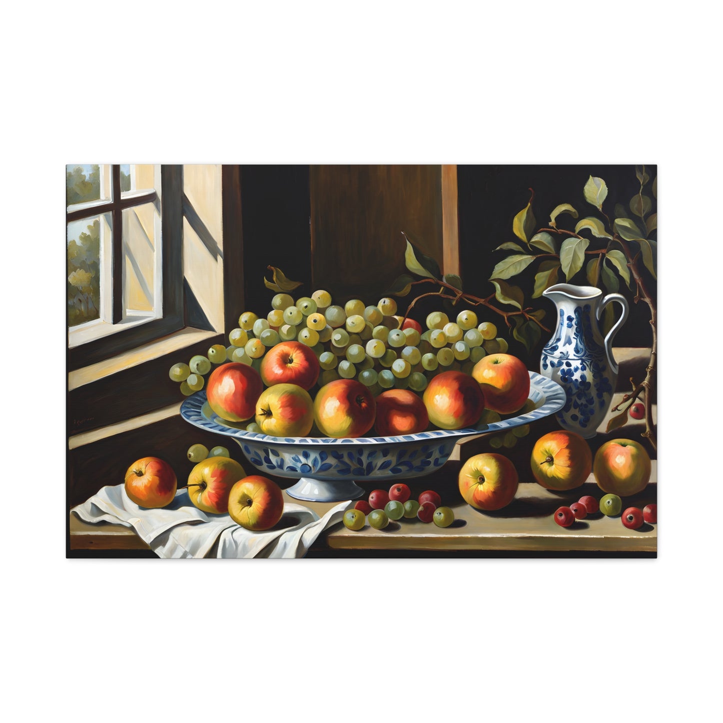 Antique Fruits: Classic Oil Painting Wall Décor