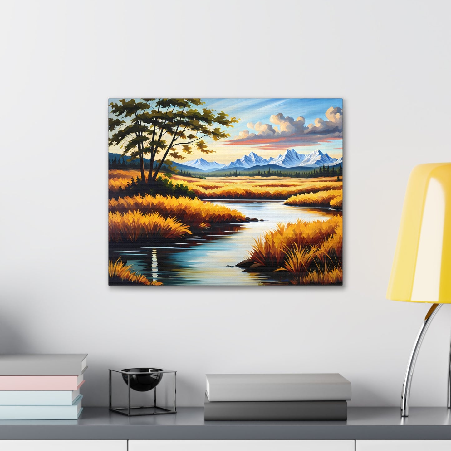 Golden Serenity: Classic Oil Painting Wall Décor