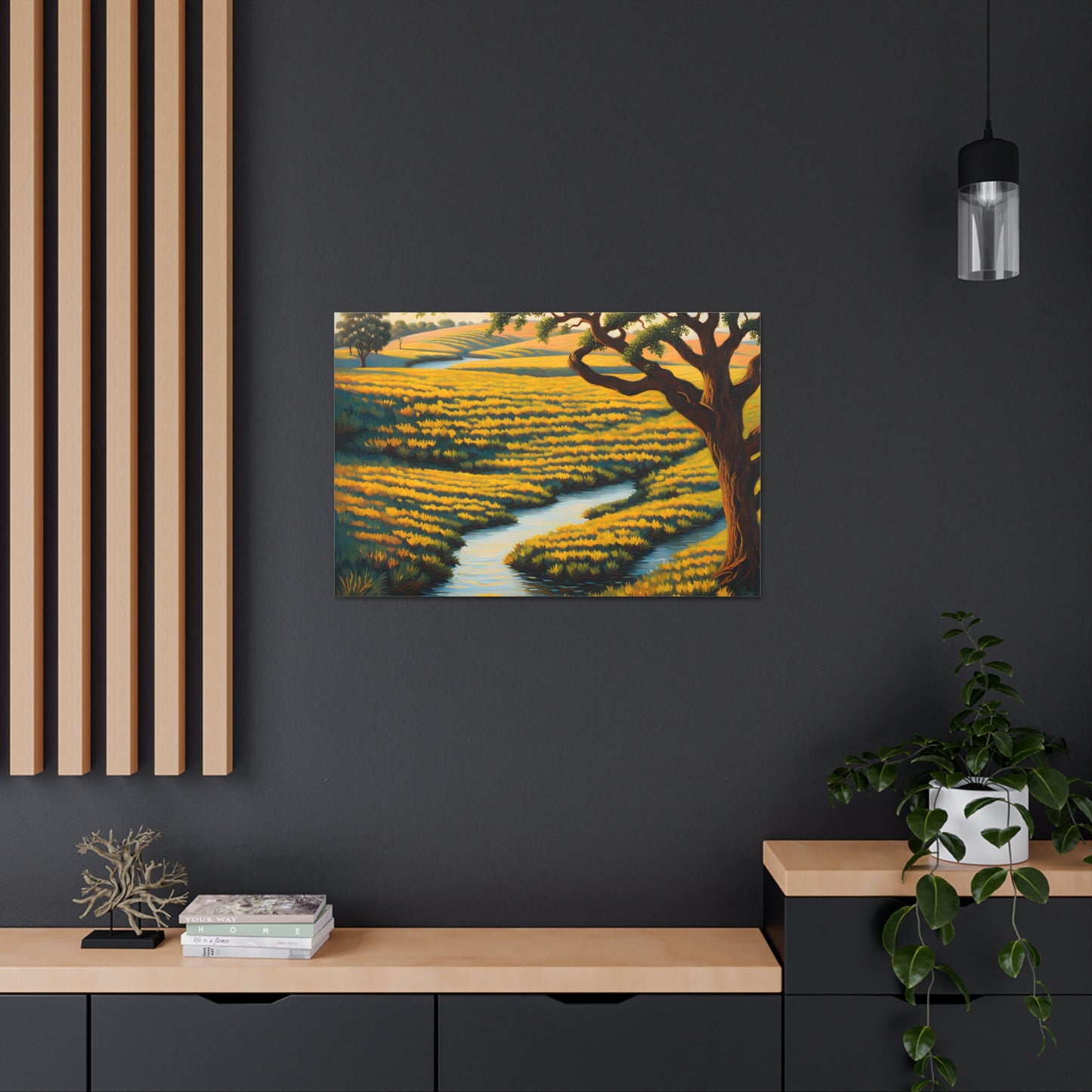 Autumn Meadow: Classic Oil Painting Wall Décor