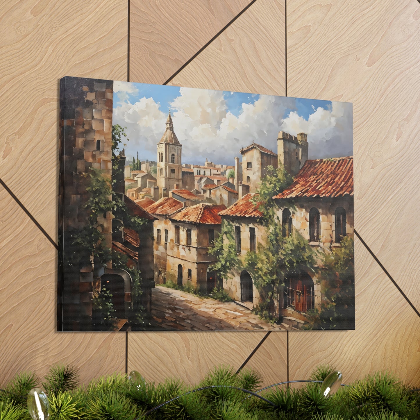 Abandoned Cobblestone: Classic Oil Painting Wall Décor