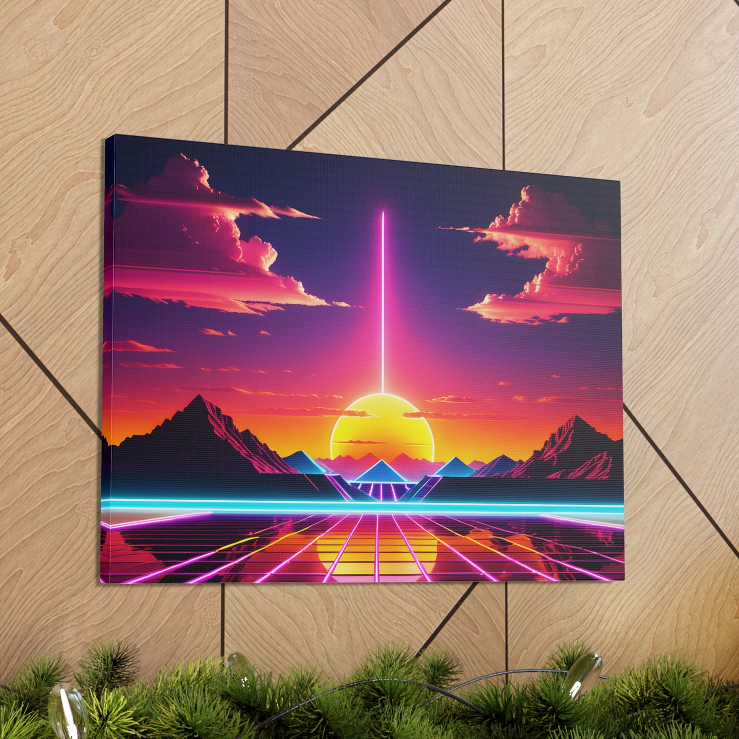 Neon Horizon: Outrun Wall Décor