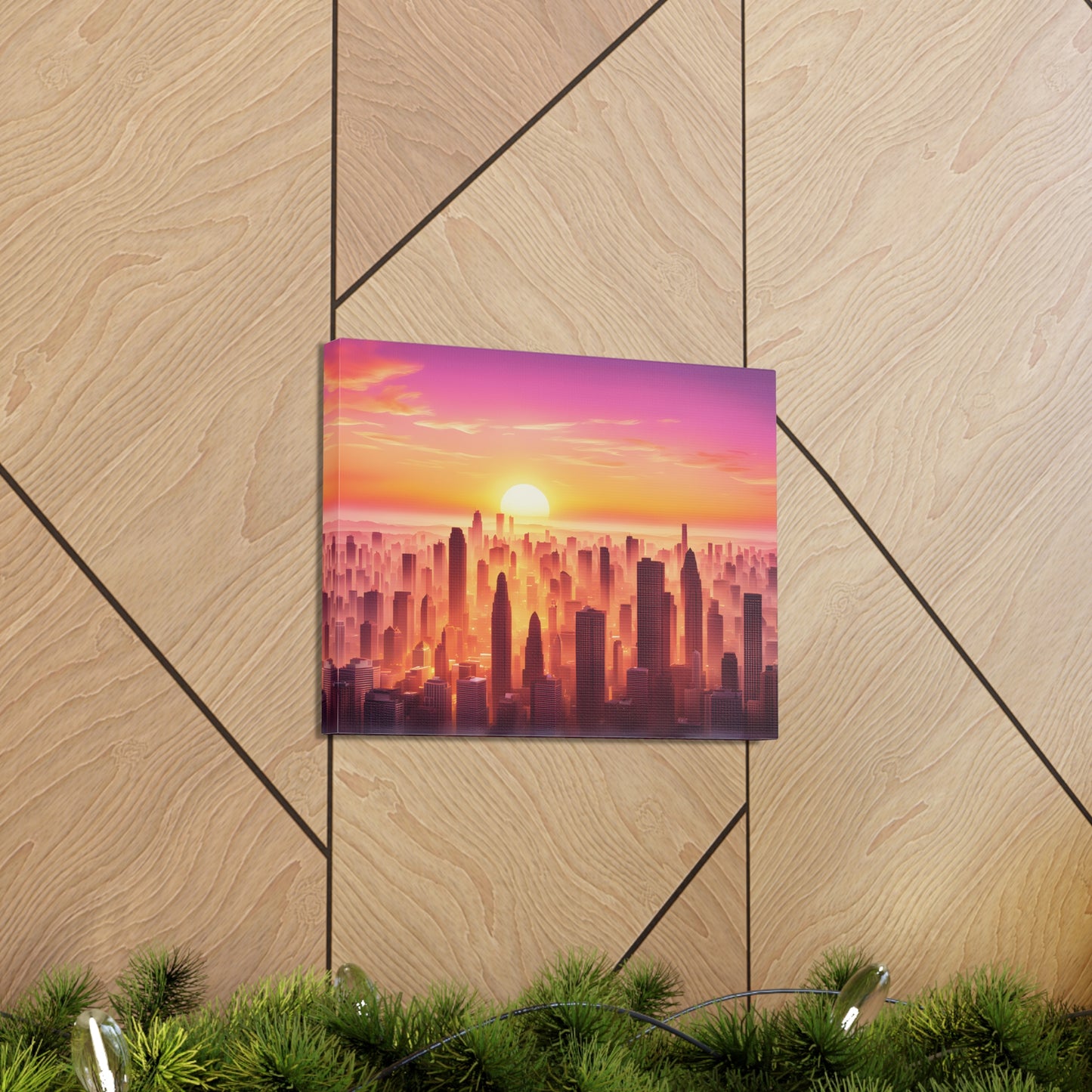 Horizon Glow: Cityscape Wall Décor